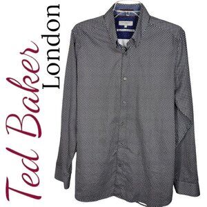 TED BAKER LONDON 100% Cotton Button Down Long Sleeve‎ Casual Shirt, Size Large/4